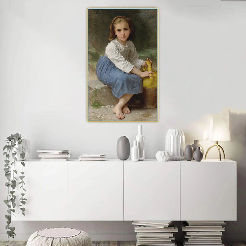 

Citon William Adolphe BouguereauYoung Girl with a Water JugCanvas Oil Painting Artwork Wall Background Decor Home Decoration