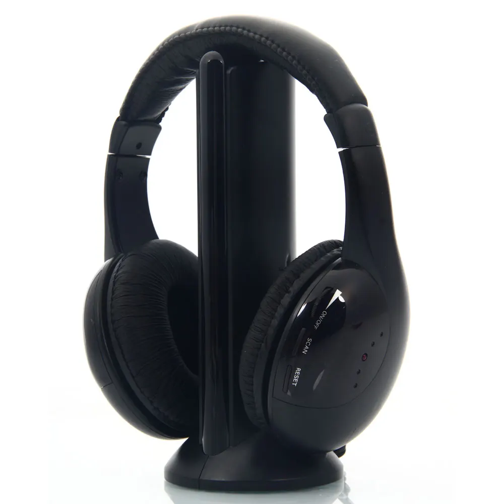 New 5 in 1 Headset Wireless Headphones Cordless RF Mic for PC TV DVD CD MP3 MP4 Wireless Earphone