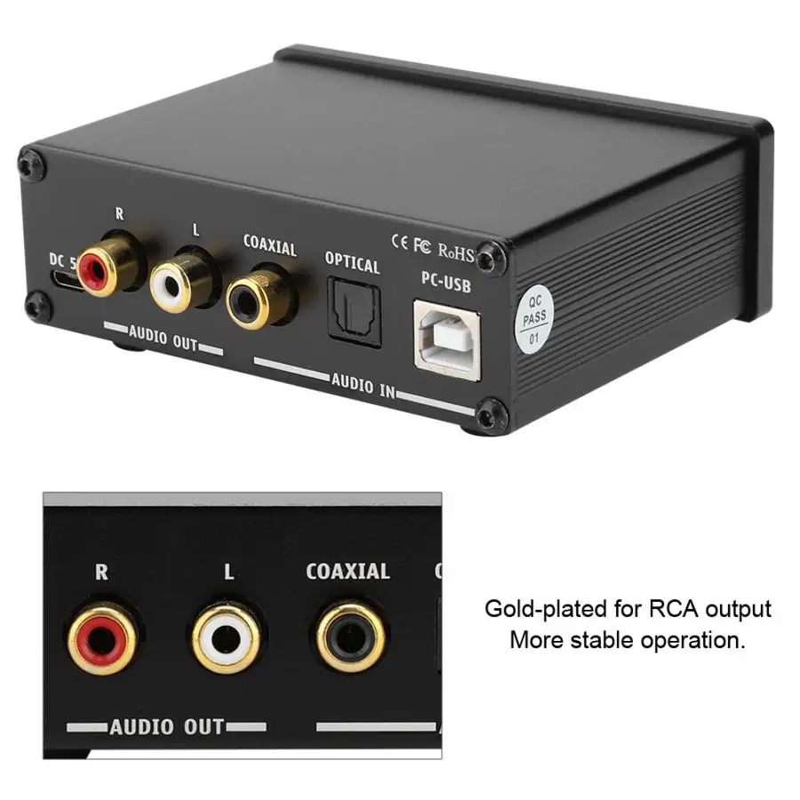 AC-Q3 PRO 3,5 мм Jack цифро-аналоговый аудио декодер конвертер с усилитель для наушников волоконно-оптический коаксиальный сигнал RCA Выход