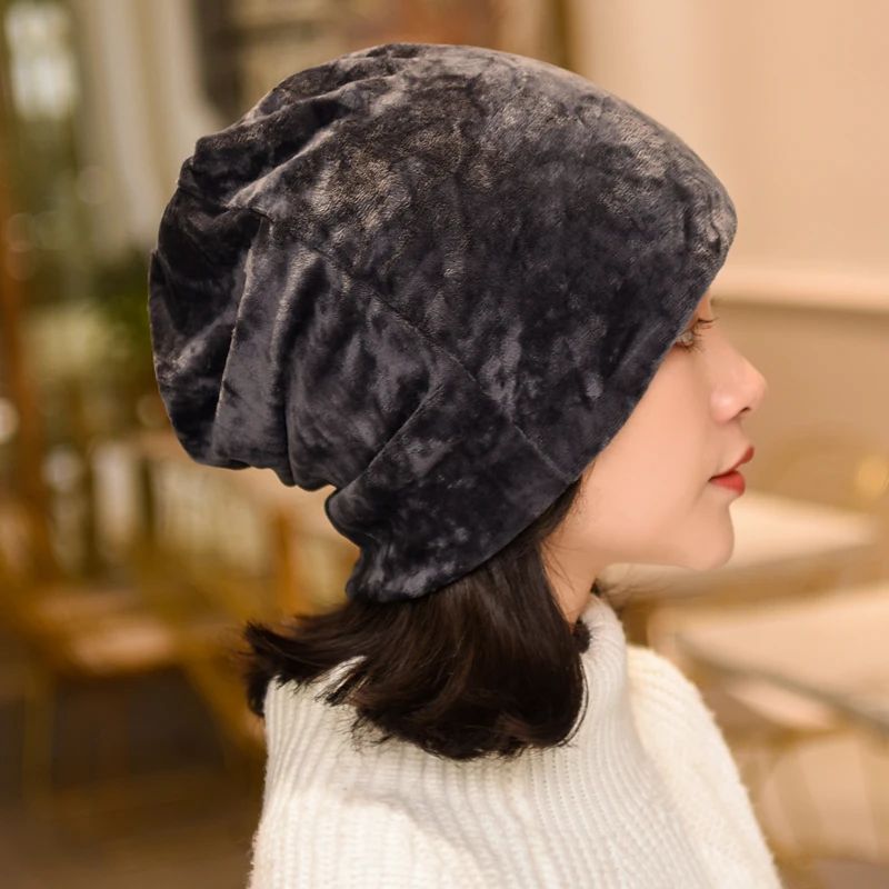 Fashion Women Beanie Hat Casual Solid Color Hats For Female Spring Autumn Skullies Winter Cap Scarf 4 Way To Wear Bonnet Gorro