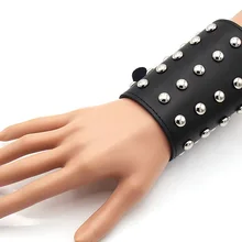 Манжета браслет панк Защитный Браслет крутой ночной клуб косплей на шнуровке повязка жгут широкий кожаный готический рок унисекс