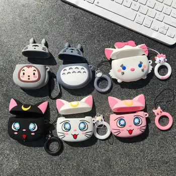 

3D Earphone Case For Airpods 2 Silicone Cartoon Cute Cat Headphone Cover For Apple Air Pods Cases For Earpods Accessories box