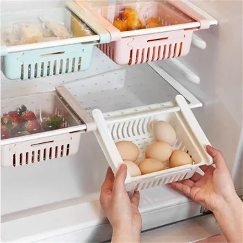 

Stretchable Refrigerator Organizer Drawer Basket Refrigerator Pull Out Space Layer Food Fresh Keeping Refrigerator Storage Rack