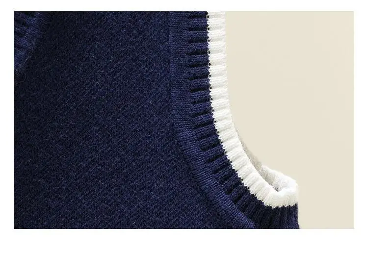 Geometric Rhombus Knit Vest for Big Boys Autumn Preppy Style School Uniform Baby Girls Sleeveless Outerwear Knitted Sweater New