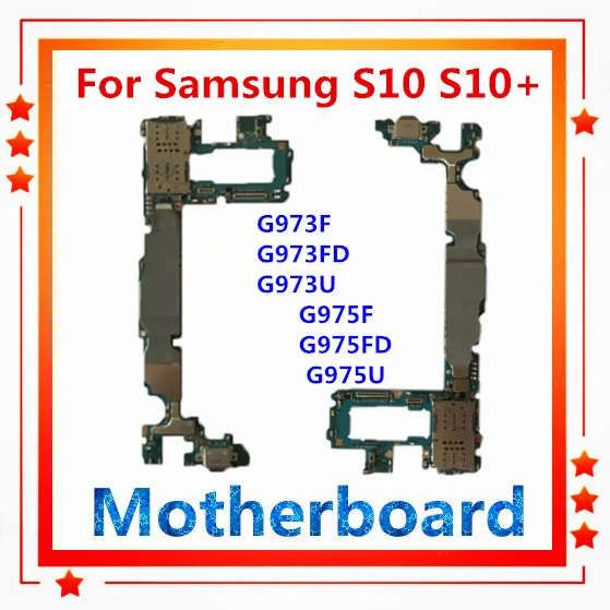 Разблокирована для samsung Galaxy S10 S10+ G973F G973FD G973U G975F G975FD G975U материнская плата Android OS обновленная карта одна/две sim-карты
