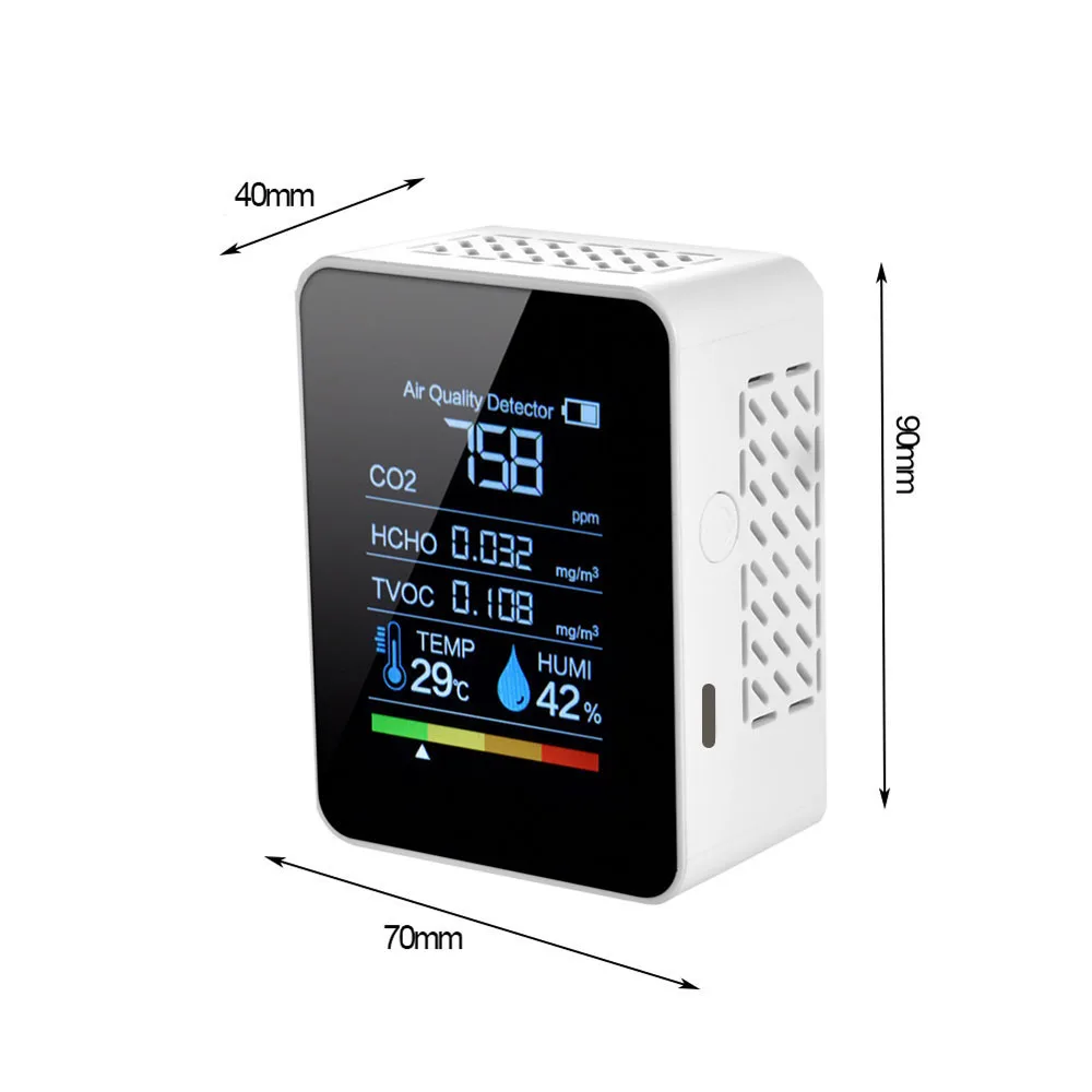 3/5/6 in1 CO2 Meter Digital Temperature Humidity Detector