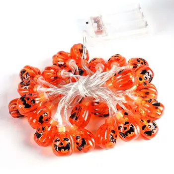 

Halloween Ghost Festival Horror Decoration Dress Up 20Led Battery Box Stereo Small Pumpkin Lantern String