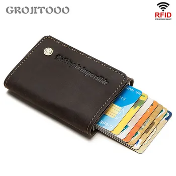 

GROJITOO Men Card Holder Bisiness ID Card Credit Card Holder Automatic Card Holder Blocking Card Walet Vintage Card Pocket