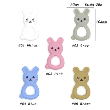 

Kovict BPA Free 5/10pcs rabbit Silicone Baby Teether rodent Baby Teething Toys Chewable Animal Shape Baby Products Nursing Gift