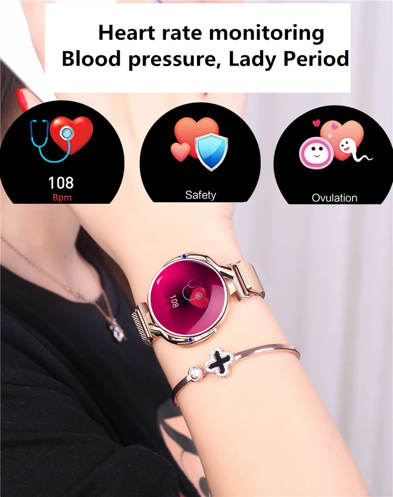 Z38 Смарт-часы для женщин роскошный монитор сердечного ритма часы кровяного давления фитнес-трекер Водонепроницаемый спортивный Смарт-часы браслет