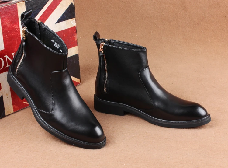 England style men's motorcycle punk cow leather boots spring autumn platform shoes outdoor ankle boot botas hombre chaussure man