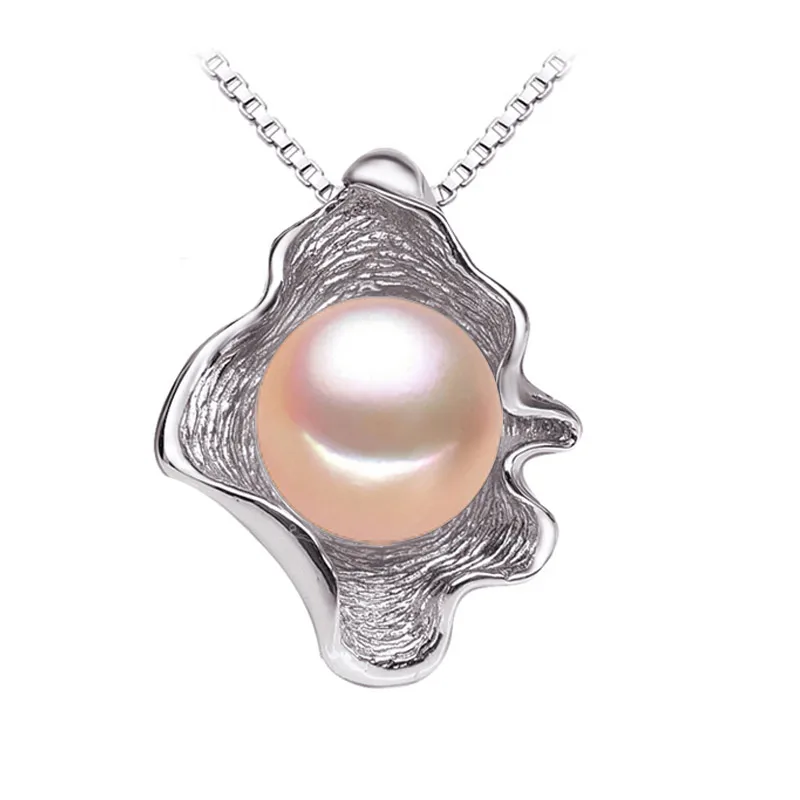 FENASY, модный бренд, ювелирное изделие, хорошее ювелирное изделие, натуральный камень, подвеска, Пресноводный Жемчуг, ожерелье, Стерлинговое Серебро 925 пробы, ювелирное изделие, ожерелье - Цвет камня: E pink pearl