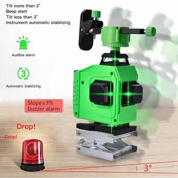 

3D Green Beam Infrared Level Mini Durable Cross Line Leveling Alignment Machine with Magnetic Pivoting Base