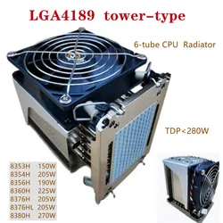 Radiateur CPU LGA 4189 4U serveur 6 caloducs, utilisé pour carte mère 8354 / 55 / 56 X12 