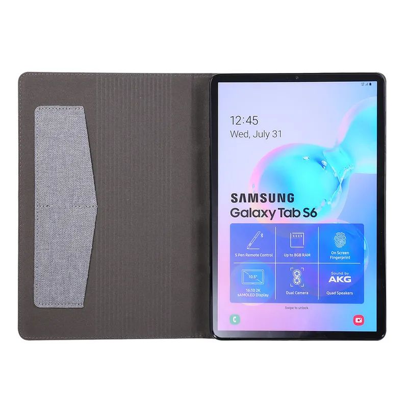 Тряпичный чехол для Sansung Galaxy Tab S6 10,5 SM-T860 SM-T865 10," Tablet Capa Funda чехол с картой Solts+ пленка+ ручка