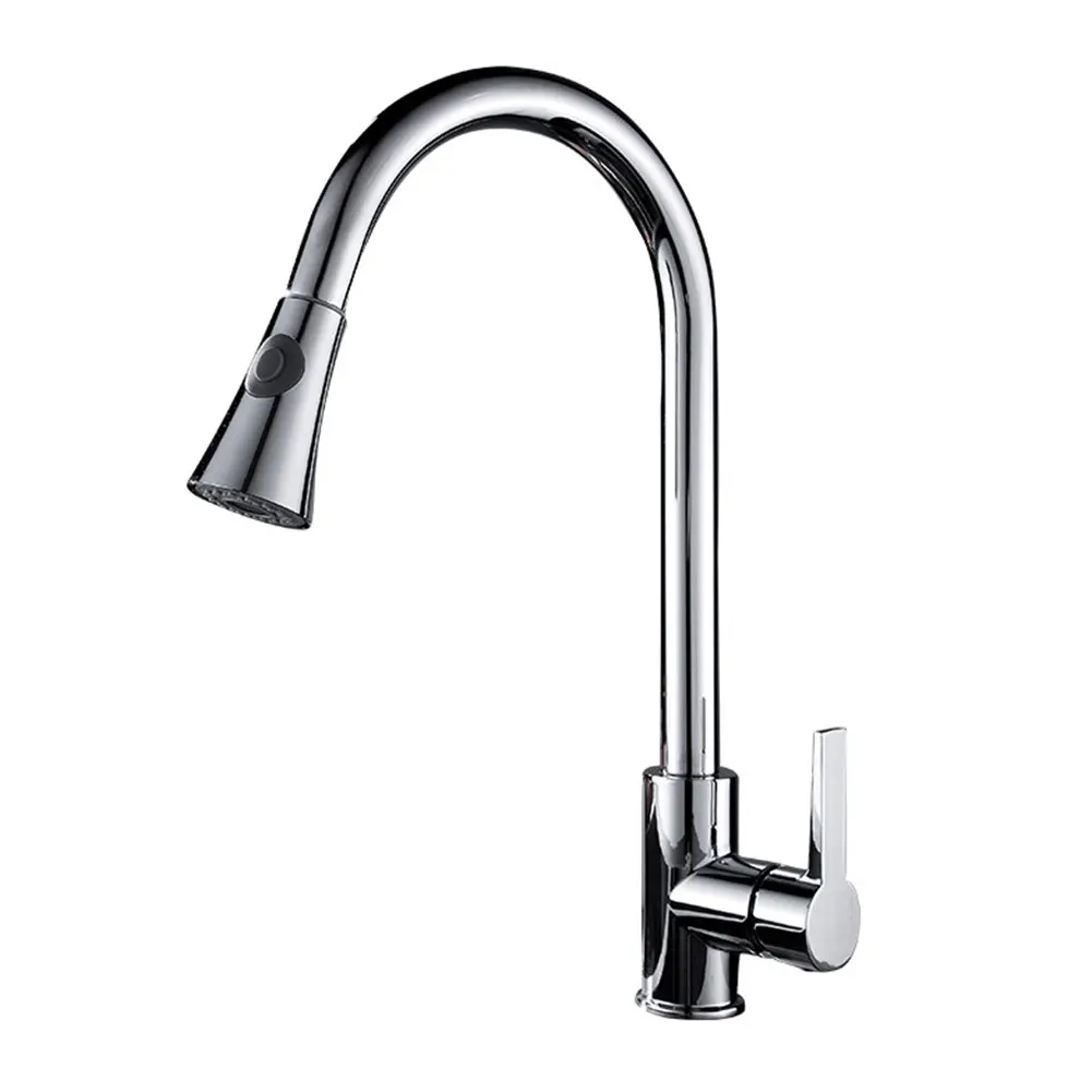

Durable Water Sink Tap Single Handle Spout Mixer Pull Out Hot And Cold Home Kitchen Faucet Modern Adjustable Practical Brass