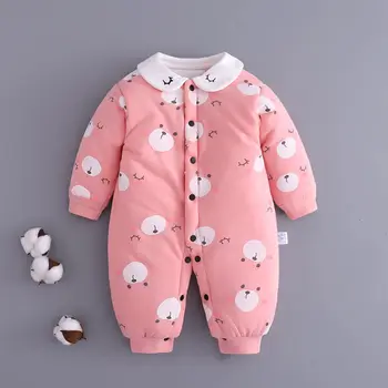 

2019 Newborn Baby Boys Girls Rompers Long Sleeved Fashion Jumpsuit Winter Boys Gentleman Clothes Cotton Pajamas