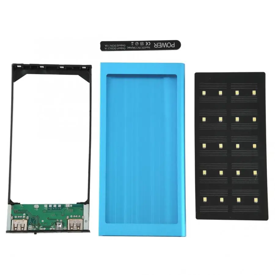 (Без батареи) 8000mAh солнечная панель power Bank чехол металлический корпус DIY комплект
