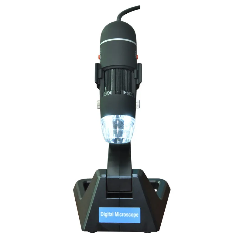 25X-600X USB Цифровые микроскопы зум эндоскопическая Лупа Microscopio с 8-светодиодный светильник универсальная подставка True 2.0MP видео Камера