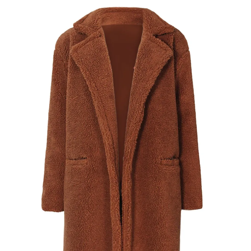 Manteau femme зимнее пальто для женщин теплая однотонная Куртка Верхняя одежда шерстяное пальто с карманом abrigo mujer casaco feminino plaszcze