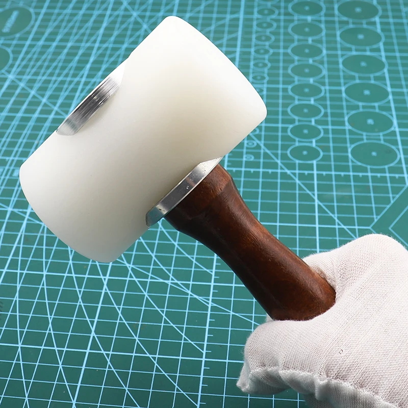 QJH Professional Leather Carve Hammer Nylon Hammers Mallet Wood Handle For  Leathercraft Punch Printing Percussion DIY Tool