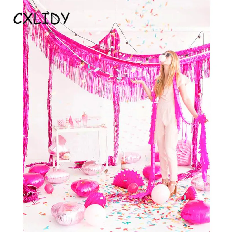 120x35cm Tassel Door Rain Curtains Metallic Foil Fringe Curtain Party Wedding Backdrop Decorations Metallic Tassels SAD16 (2)