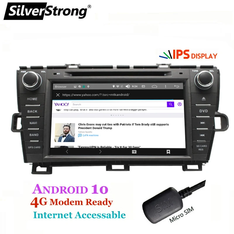 SilverStrong 8 дюймов Android9.0 автомобильный DVD для Toyota Prius dvd левая рука правая рука радио 4 г Модем wifi prius android опционально DSP