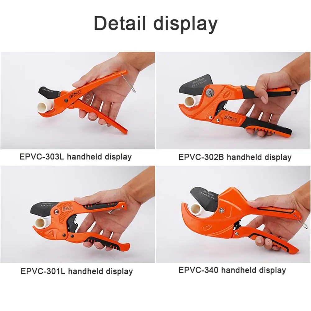 Stainless Steel Pipe Cutter Aluminum Alloy Body Ratchet Scissors Tube Cutter PVC/PU/PP/PE Hose Cutting Hand Tools