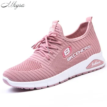 

2020 Women Casual Shoes Spring Summer Sneakers Women Breathable Mesh Sneakers Lace Up Flat Tenis Shoes Woman Zapatos De Mujer