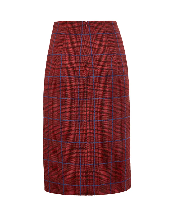 Vero Moda New Sheep Wool Houndstooth Single Slit Skirt | 319316547