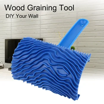 

Rubber Wood Graining Pattern Wall Painting Decoration DIY Tool Blue