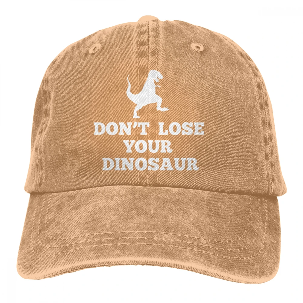 Не теряйте свой динозавр Casquette черный унисекс Мужские Женские джинсовые бейсболка с ремешком кепки Регулируемый Гольф папа шляпа - Цвет: Хаки