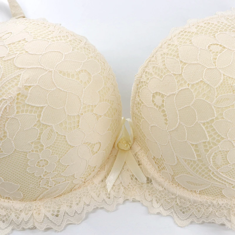 Plusgalpret Sexy ABCD Cup Bras for Women Floral Lace Embroidery Bra Push Up Underwired Bh Intimates Female Underwear