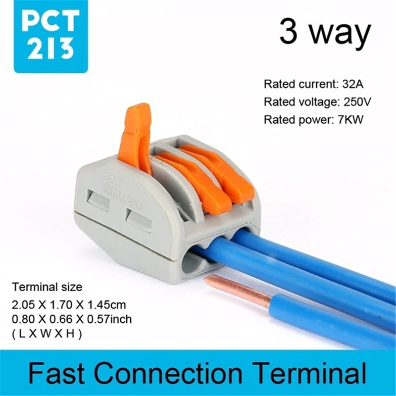 7 pcs 3 way PCT/2/3/4/5/8 способ быстрый Электрический провод разъем для универсальный кабель - Цвет: 7 pcs 3 way