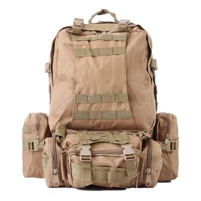 

4 In 1Tactical Backpack 50L MOLLE Military Army Rucksack Backpack Men Outdoor Sports Bag For Travel Camping Hiking