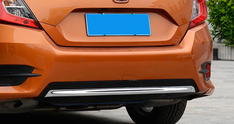Защитный бампер для автомобиля ABS хромированная отделка задняя крышка вытяжка панель для Honda Civic 10th седан