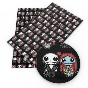 

Halloween Faux Leather 20*34cm Faux Synthetic Leather Fabric Cartoon Printed Leatherette Fabric,DIY Handmade Materials,1Yc7723