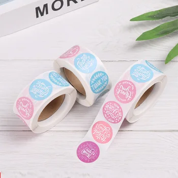 

500pcs Thank You Personalized Gift Boxes Stickers Wedding Decoration Cellophane Bags Gift Stickers Wedding Candy Box Stickers