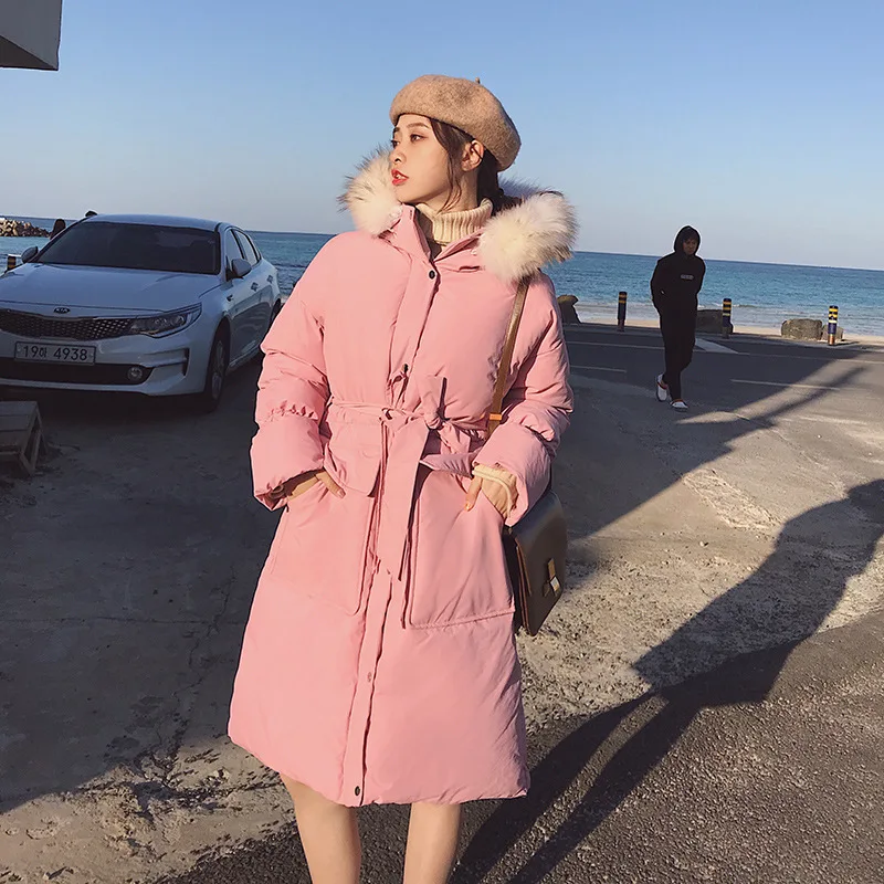 

Hot Selling Cotton-padded Clothes Women's 2019 Winter New Style down Jacket Cotton-padded Clothes Women's Long over-the-Knee Wai