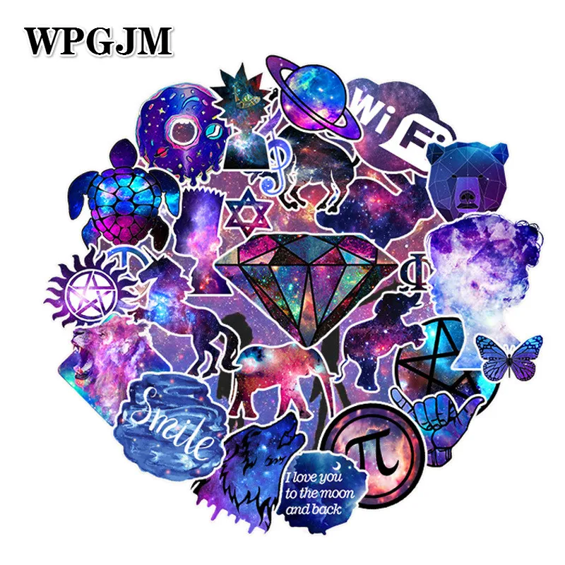 

35Pcs Starry Sky PVC Cartoon Graffiti Sticker Toys For Children Laptop Decals Skateboard Waterproof Stickers Pack