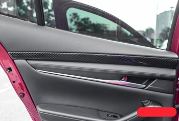 

For Mazda 3 Axela BP 2019-2020 Interior Accessories ABS Carbon Door Inner Decorative Cover Strip 4pcs