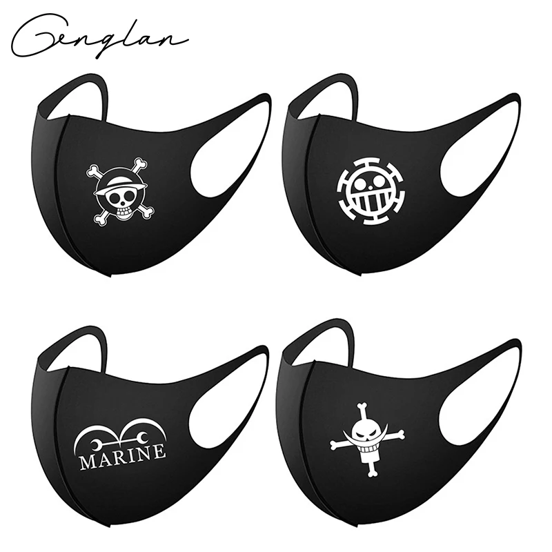 

2020 ONE PIECE Face Mask Monkey D. Luffy Pirate Dustproof Riding Cotton Masks Reusable Washable Skull Cosplay masque