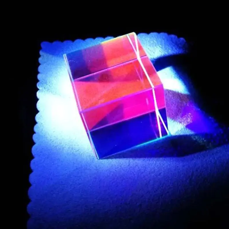 Красочный комбинированный сплиттер крест дихроический куб RGB Призма Оптическое стекло треугольная призма для обучения светильник физика спектра 20 мм