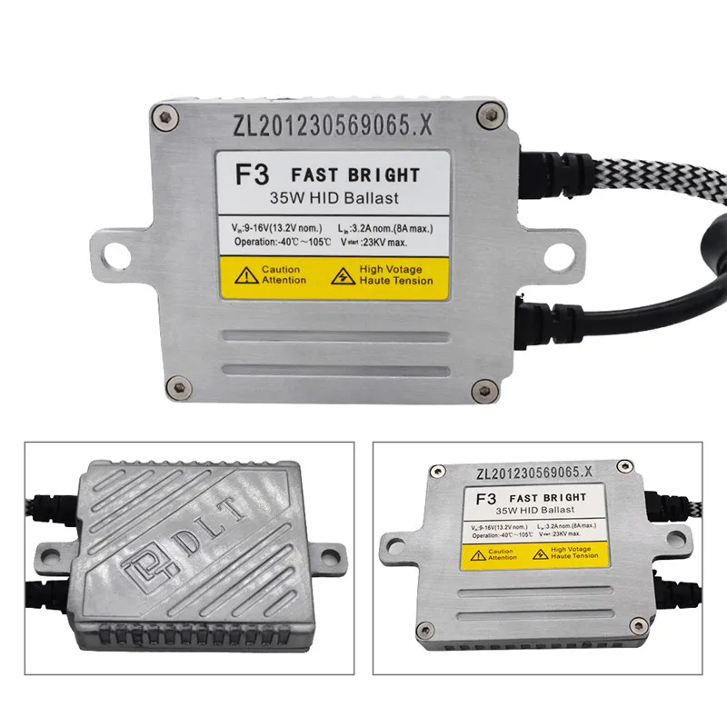 HIDLT Premium 35W Xenon HID Headlight Kit DLT F3 Fast Start Slim Ballast Xenon H1 H7 H11 D2H 4500K 6500K 5500K HeartRay HID Bulb (4)