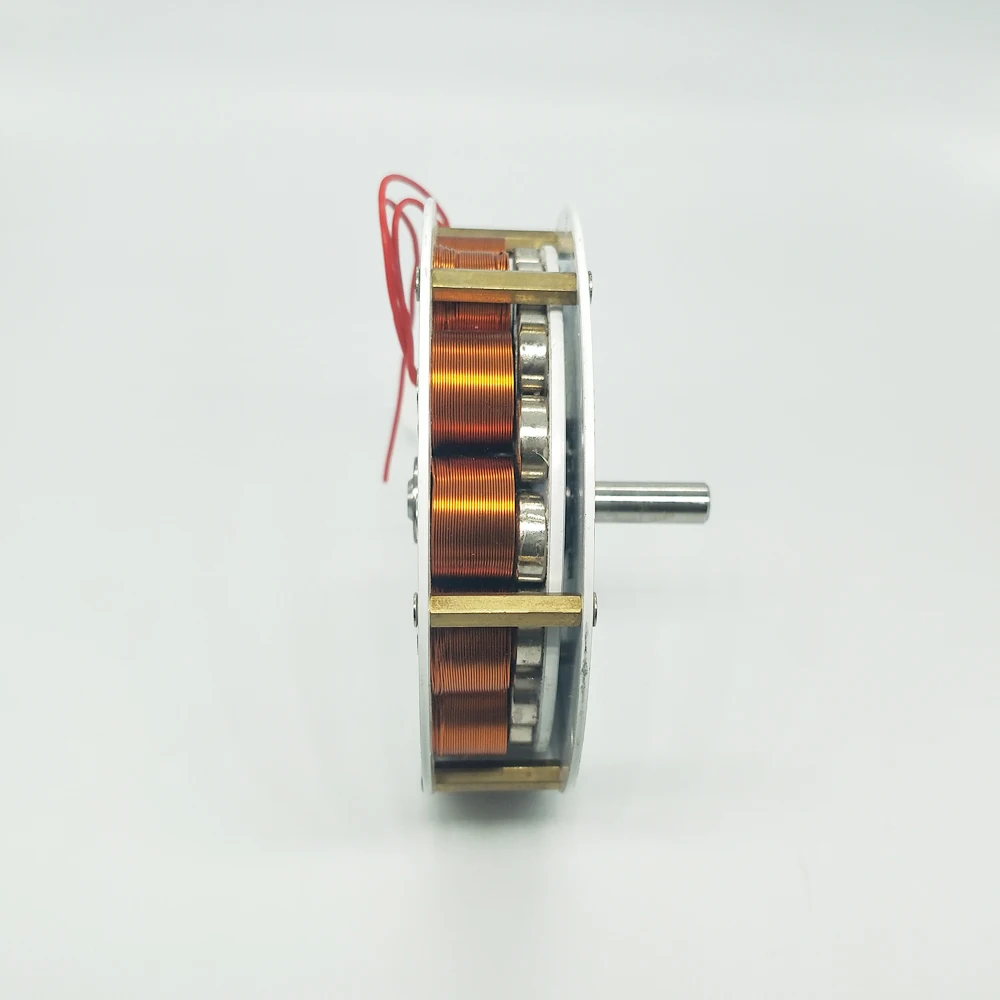 US $75.33 80w100w Mini Disc Generator Iron Core Generator Strong Magnetic Low Speed MultiPole ThreePhase Ac Generator