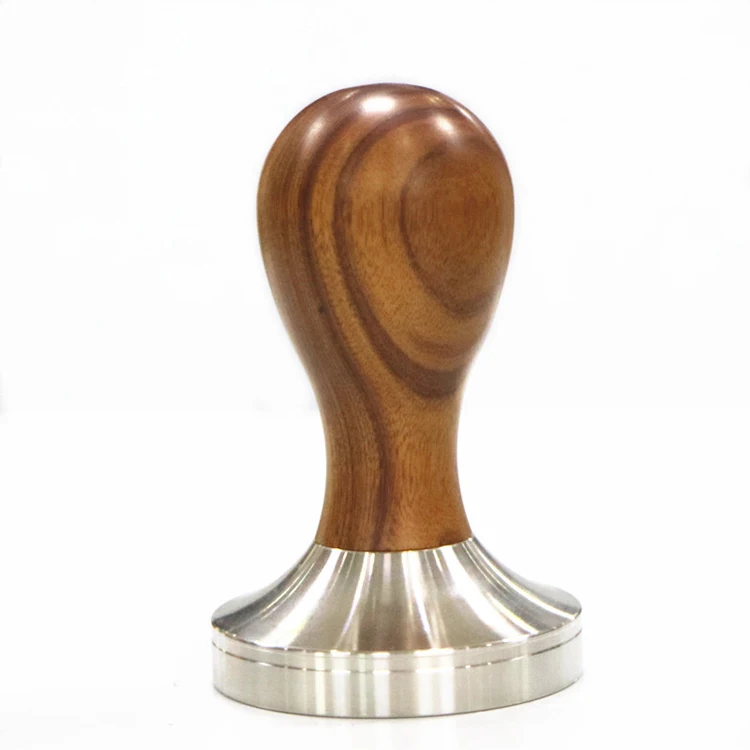 Coffee Tamper Red-Sandalwood Wooden Handle Stainless Steel Coffee Tamper Hammer Espresso Distribution Tool Coffee Accessorie