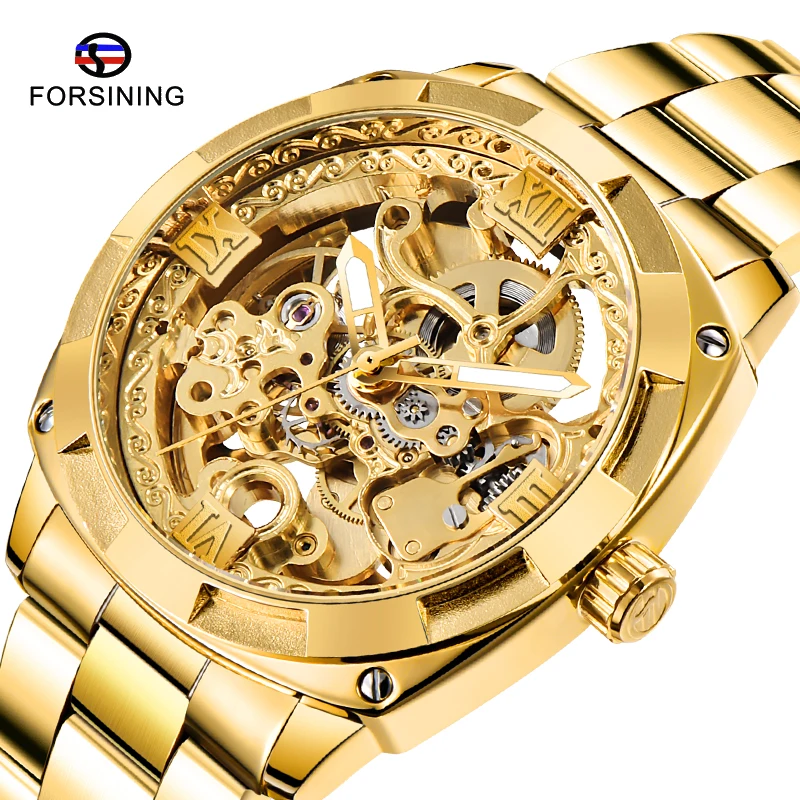 

FORSINING Brand Classic Men Watch Automatic Mechanical Watch Luminous Hand Waterproof Male Clock Hollow Gifts Watches for Mens