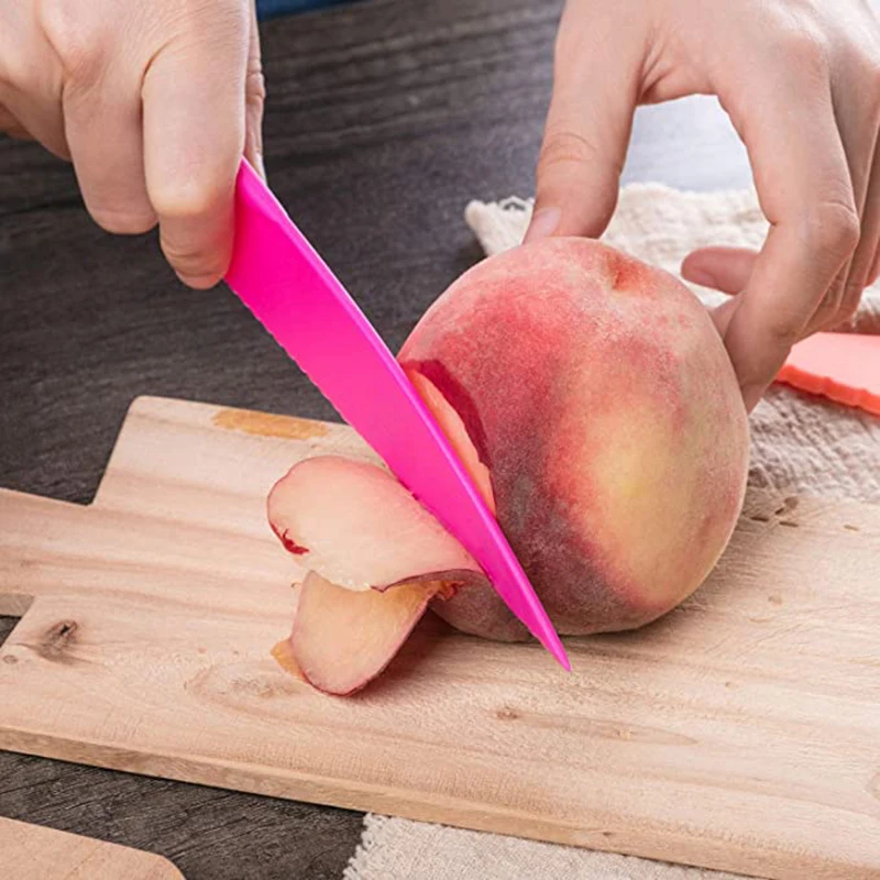 Faca de frutas de plástico infantil Faca de cozinha segura Chef infantil  para pão e queijo Facas de cozinha para crianças - AliExpress