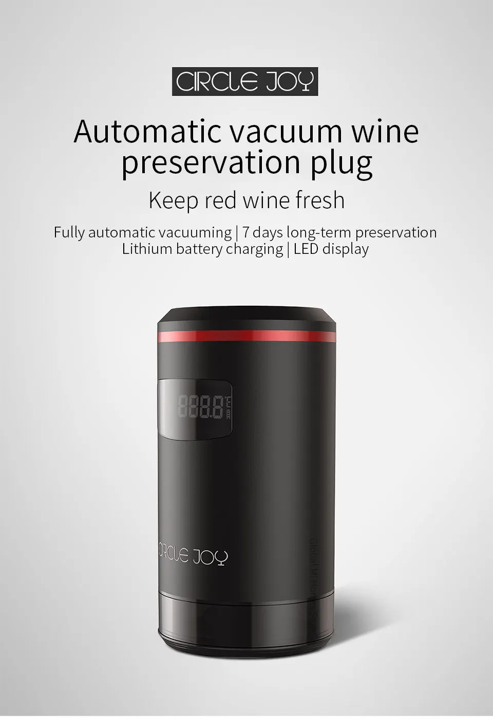 Xiaomi Mijia круг радость Yuanle интеллигентая(ый) Электрический вакуумный красное вино сохранение PlugEfficient и длительного хранения