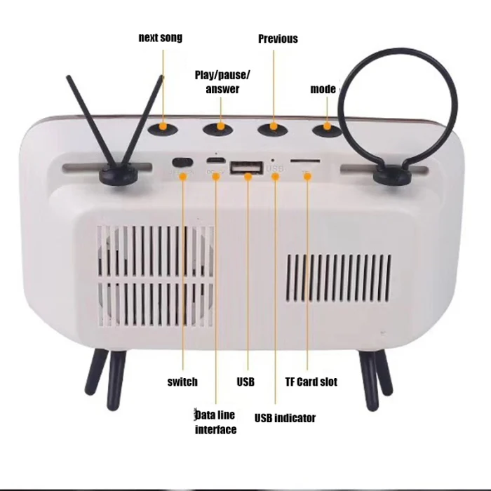 Мини-динамик Ретро ТВ мобильный телефон Подставка для экрана беспроводные портативные звуковые колонки JLRL88